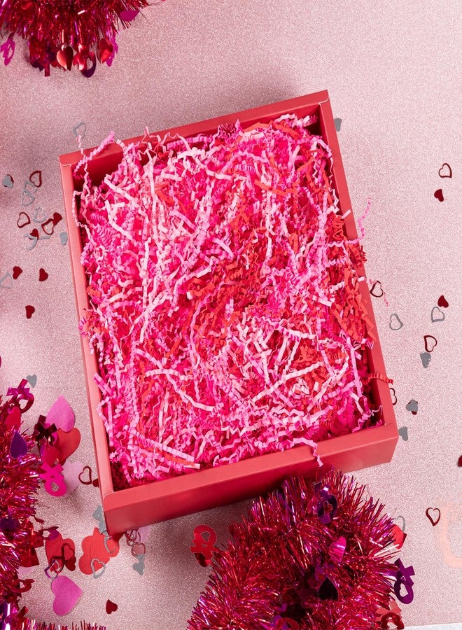 CIPOWM 16oz Valentine's Day Crinkle Cut Paper Shred, 3 Colors Red Pink Raffia Paper Shred Filler with Heart Confetti Shredded Paper Grass for Gift Wrapping Craft DIY Gift Bag Box Filling Party Supply - Image 5